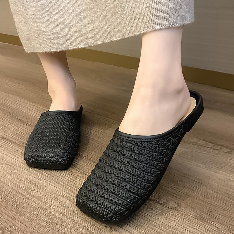 Женские летние сандалии Baotou Slip-On: Модные, нескользящие, идеально подходят к юбкам.