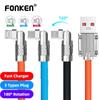 FONKEN Вращение на 180°, кабель из жидкого силикона для быстрой зарядки, USB-кабель для Mciro, USB/Type-C/iOS, кабель для передачи данных из цинкового сплава для iPhone, Samsung, Xiaomi, Huawei, 1,2 м