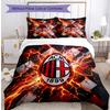 AC Milan Pattern Printed 3PCS Bedding Set Soft Skin-Friendly Washable Duvet Cover & Pillowcases Set All Season Bedroom