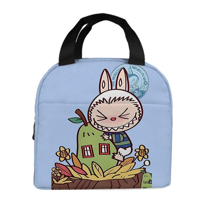 Labubu Cartoon Lunch Tote: Insulated Aluminum Foil Bento Bag for Students 5371