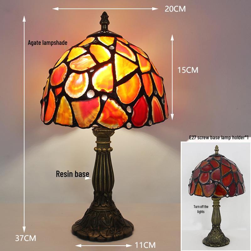 Tiffany Vintage Stained Glass Table Lamp for Bedside or Cafe
