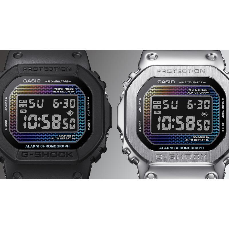 Casio Мужские часы G-SHOCK на смоляном ремешке, водостойкость 200 м, ударопрочные, с будильником, кварцевые, DW-5600RW-1