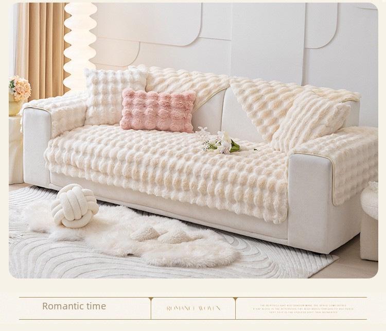 Подушка для дивана Modern Rabbit Plush Winter: Утолщенный, нескользящий кожаный чехол, дизайн 2022 г.
