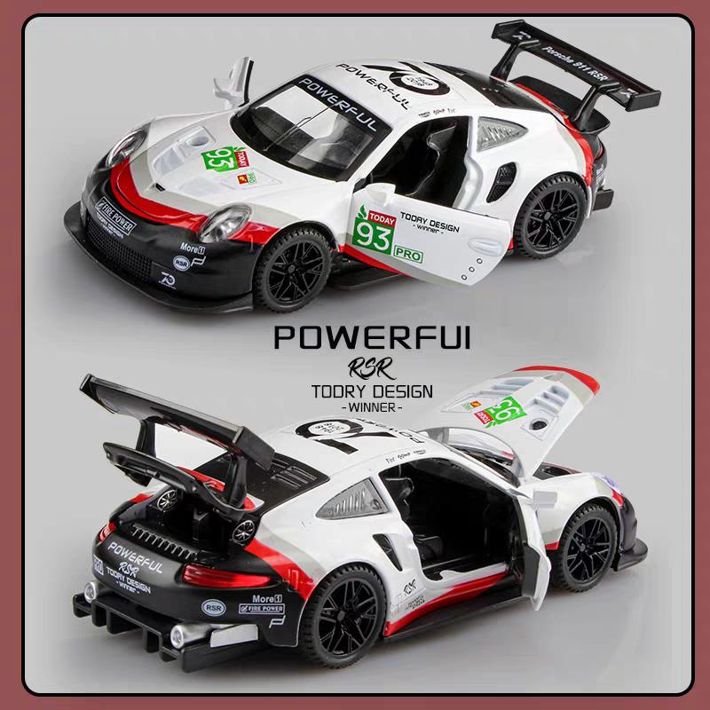 Porsche 911 GT3 RSR Match Version Моделирование Литые игрушечные машинки Звуки и свет Инерционный автомобиль 1:32 Сплавная Модель Суперкара
