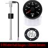 52mm Fuel Level Gauge 0-190ohm 7 Color Backlight Fuel Meter Indicator waterproof Marine Boat RV Car Truck Gauge100-550mm Sensor