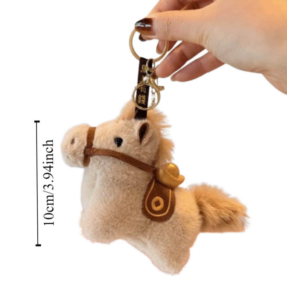 Creative Plush Horse Keychain Mascot Dolls Zodiac Pony Figurine Home Decoration