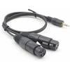 WV-9211-1.5B: Two XLR Canon Female to 3.5mm Stereo Mini Plug Unbalanced Line Cable (1.5m, Black)