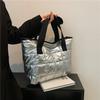 Large Capacity Tote Bag Women's Thickened Warm Down Bag Winter Space Cotton Bag Fashion Shoulder Handbag