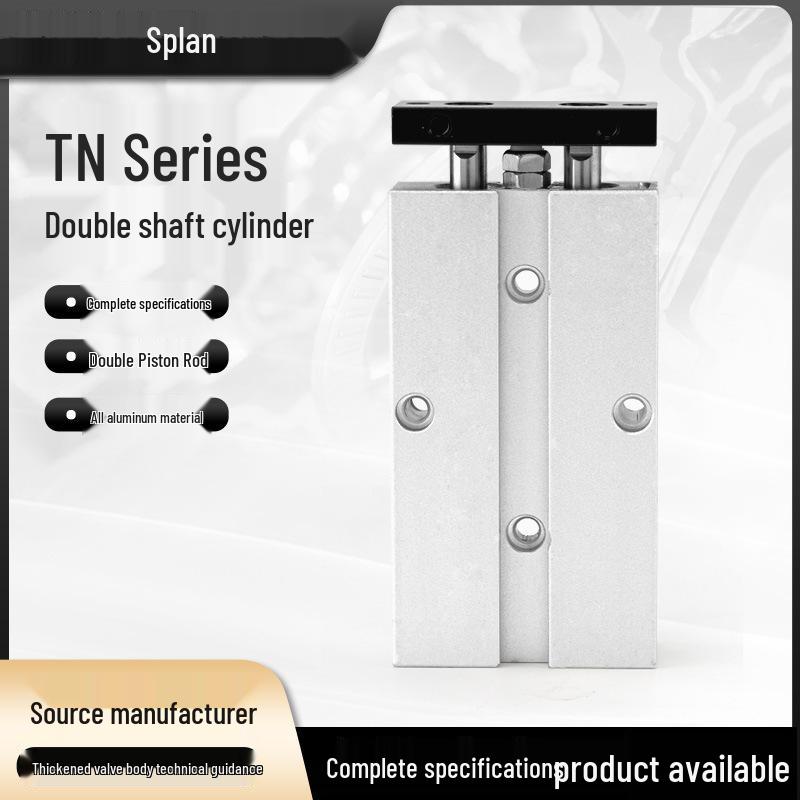 High Thrust Dual Shaft TN Mini Pneumatic Cylinder (Sizes: 10-100mm)