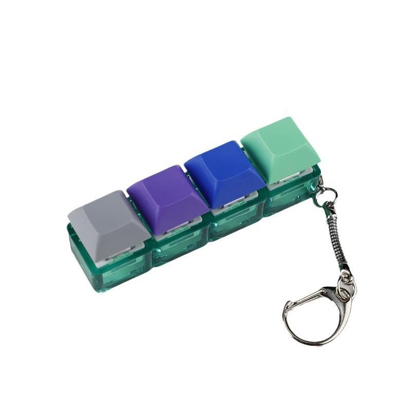 Механическая клавиатура с 4 клавишами, игрушка-брелок, вечеринка, снятие стресса, сделай сам, кнопка-фиджет, колпачок клавиши, игрушки-фиджеты для клавиатуры, клавиатура для пальцев