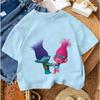 Summer Casual Boys Girls Tee Trolls Kawaii Design Kids Street Style Fashion 3-14 Age
