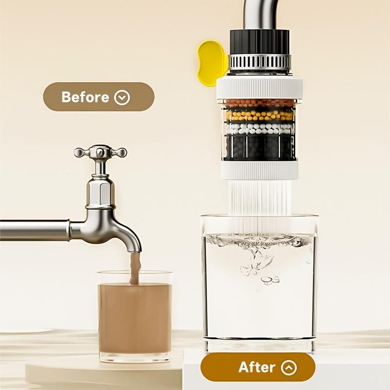 Водонепроницаемый фильтр для воды - со съемным картриджем для легкой очистки Универсальный фильтр для кухонного крана Улучшает вкус и прозрачность воды