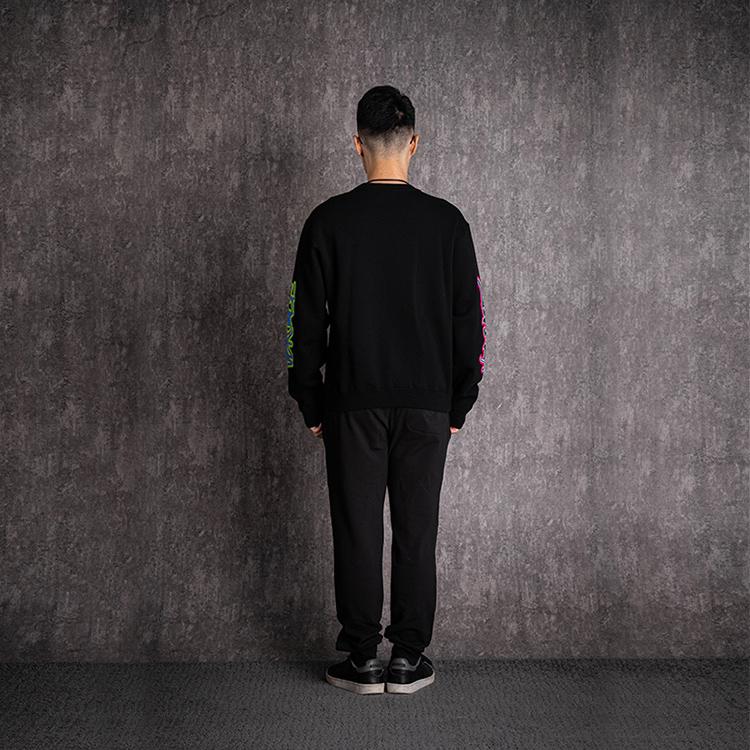 VERSACE Sweatshirts Men's Black Crew Neck Moderate Straight Fit A80431-A226514-A008