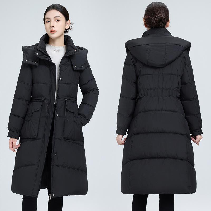 2025 новая хлопковая куртка женская средней длины зимняя куртка с утолщенной талией и капюшоном хлопковая куртка женская корейская версия куртки