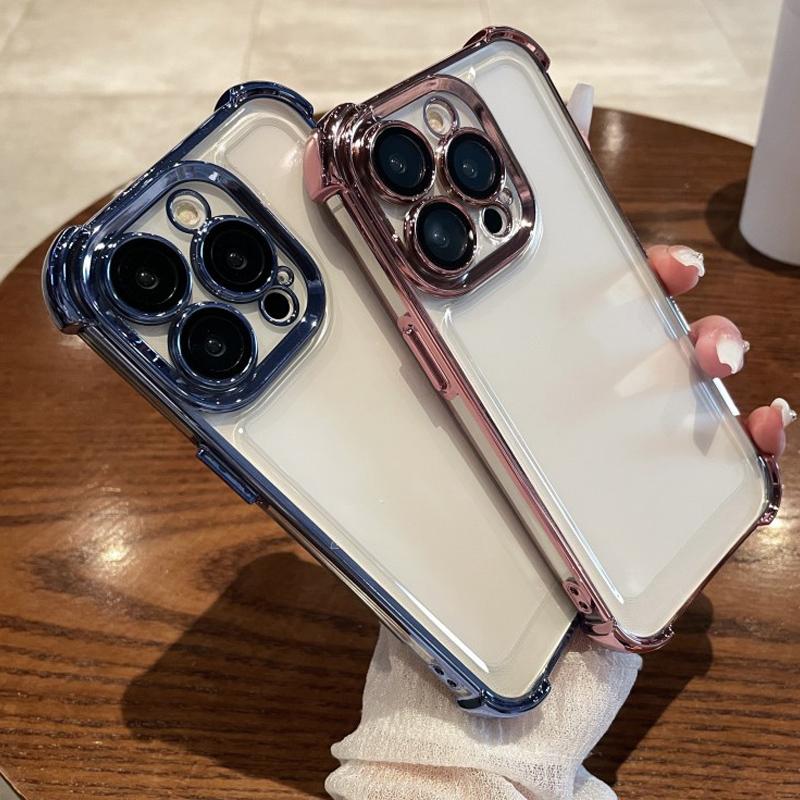 Противоударный прозрачный пластиковый чехол для смартфонов Samsung с защитой объектива камеры