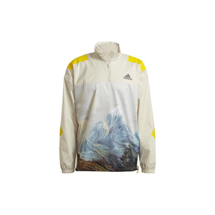 adidas Свободная спортивная куртка с воротником-стойкой Мужская верхняя одежда Бежевый GL5698