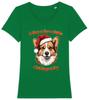 Womens PEMBROKE WELSH CORGI Christmas T-Shirt Santa Hat Dog Woof Wishes Gift Her