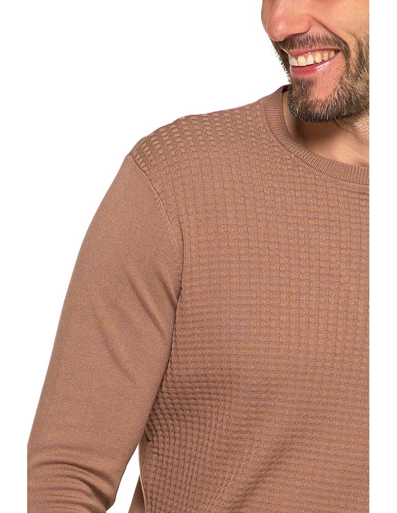 Men's Sweater Elegant Classic Viscose Fashionable Long Sleeve MORAJ XL mocca