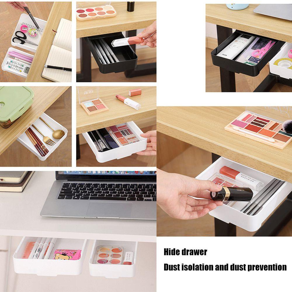 Box Storage Box Under The Desk Drawer Type Punch Free Invisible Drawer Organizer Storage Rack Box