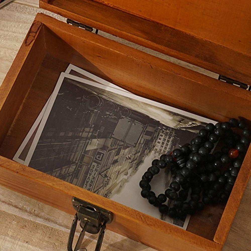 Wooden Jewelry Box Vintage Storage Case Miscellaneous Organizer Cosmetics Box Travel