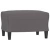 Vidaxl 3-Osobowa Sofa Z Podnóżkiem, Szary, 180 Cm, Sztuczna Skóra