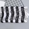 Female Street Cotton Sports Middle Tube Socks Women Hosiery Paisley Flower Socks Korean Style Socks