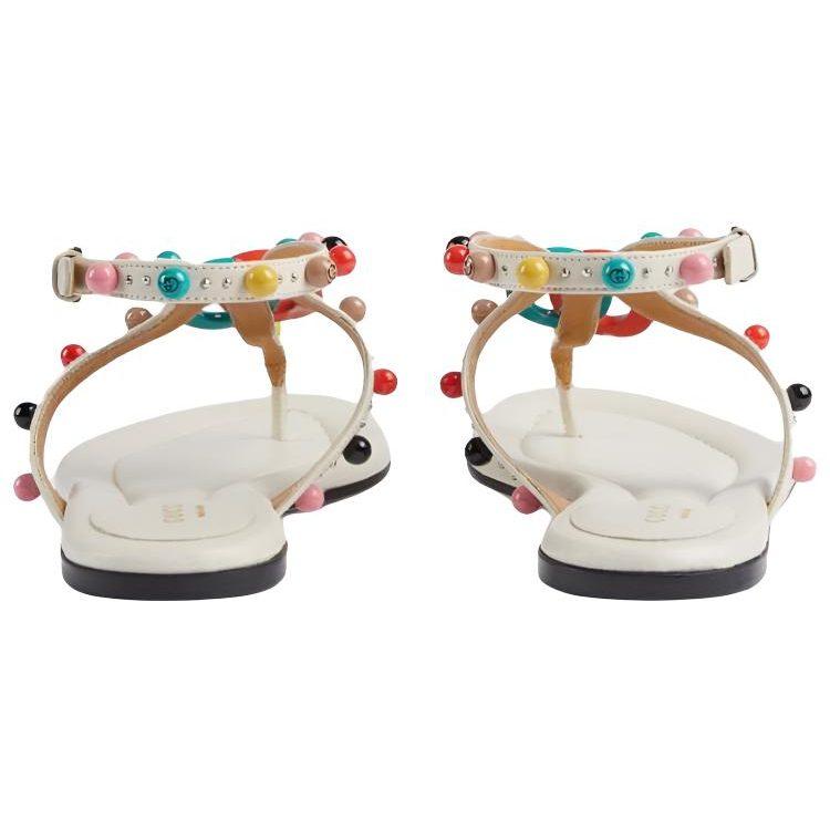 Gucci Кожаные сандалии на одной лямке Женские Кремовый 746031 BKO00 9049