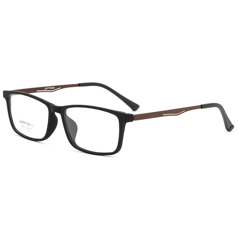 Men's Ultra-Light Pure Titanium Myopia Glasses Frame - Comfortable, Full-Frame with Elastic Paint 9827