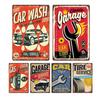 Винтажная металлическая табличка CAR WASH Идеальный декор для автозаправки Гаража Клуба Дома Прочный жестяной знак Художественная роспись Размер x см