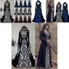 Очаровательное винтажное готическое женское платье макси, идеально подходящее для Хэллоуина и косплей-мероприятий