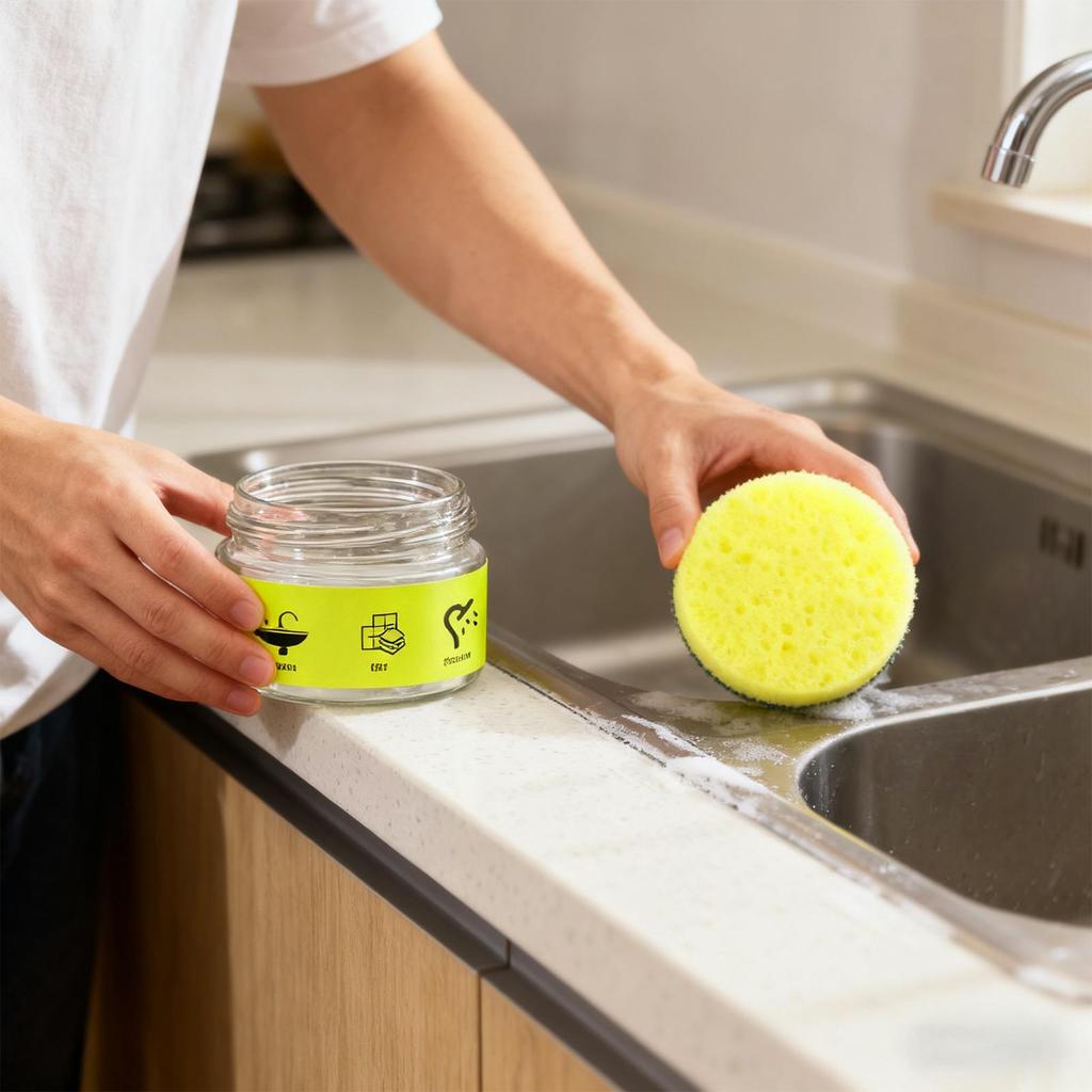 100g Stone Polish & Cleaner Granite Marble Countertop Polish Paste Restore Shine Streak-Free With Applicator Sponge