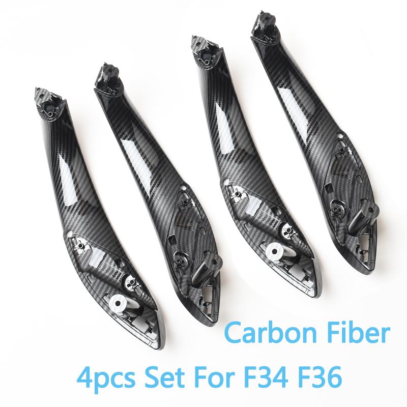 Внутренняя дверная ручка из углеродного волокна с принтом для BMW 3 4 серии F30 F31 F32 F33 F34 F35 F36 F80 F82 F83 318i 320i 328i