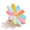 Eetit Trendy Colorful Enamel Flower Y2K Golden Ring for Women Summer Daily Stainless Steel Trendy Adjustable Finger Jewelry Gift