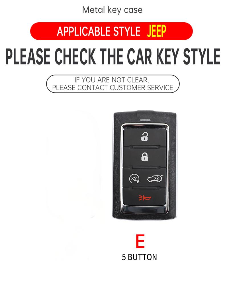 Zinc Alloy Car Key Case Cover Shell Fob for Jeep Wagoneer 2021- 2022 for Grand Cherokee L 2020 2021 2022 Keychain Accessories