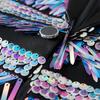 The Blue fringed sequin design men's tuxedo jacket for dinner parties and other events