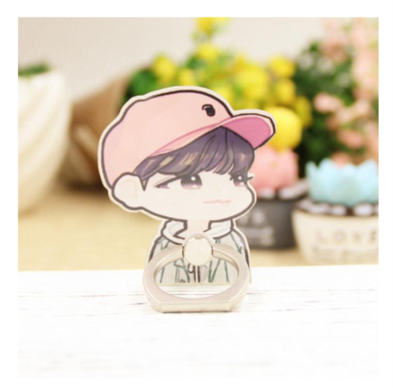 Bts Cartoon Phone Holder With 360degree Rotation For Fans And Mobile Use