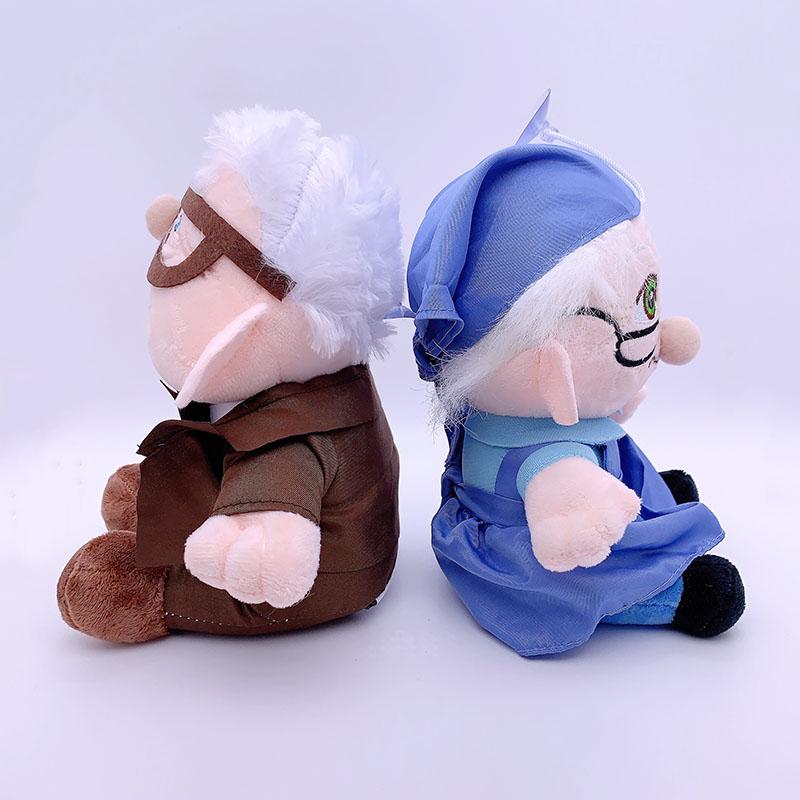 2pcs/set 14/20cm Brinquedos the Movie UP Carl Grandfather Grandmother Cartoon Stuffed Soft Plush Toys Carl Up Plushes Kids Gifts