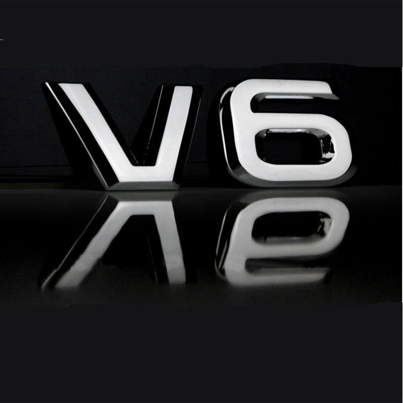 1 шт. 3D Металлический Хромированный V6 V8 Наклейка Логотип Эмблема Значок Наклейка на Кузов Автомобиля