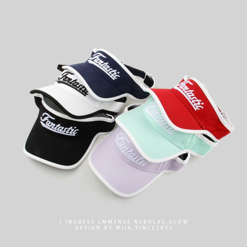 Шляпы для женщин корейские Ins трехмерная вышивка букв спортивная пустая верхняя кепка летняя уличная солнцезащитная шляпа с утиным язычком