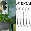 5pcs Black Iron Hanging Chains with S Hooks Mulitipurpose Plant Hangers for Bird Feeders Lanterns Flower Baskets Home Garden Decoration 10PCS