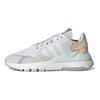 adidas Оригинальные Nite Jogger Ретро Повседневная Носка Прочные Нескользящие Низкие Кроссовки для Лайфстайла Женские Кроссовки Белый Серый Фиолетовый H01728