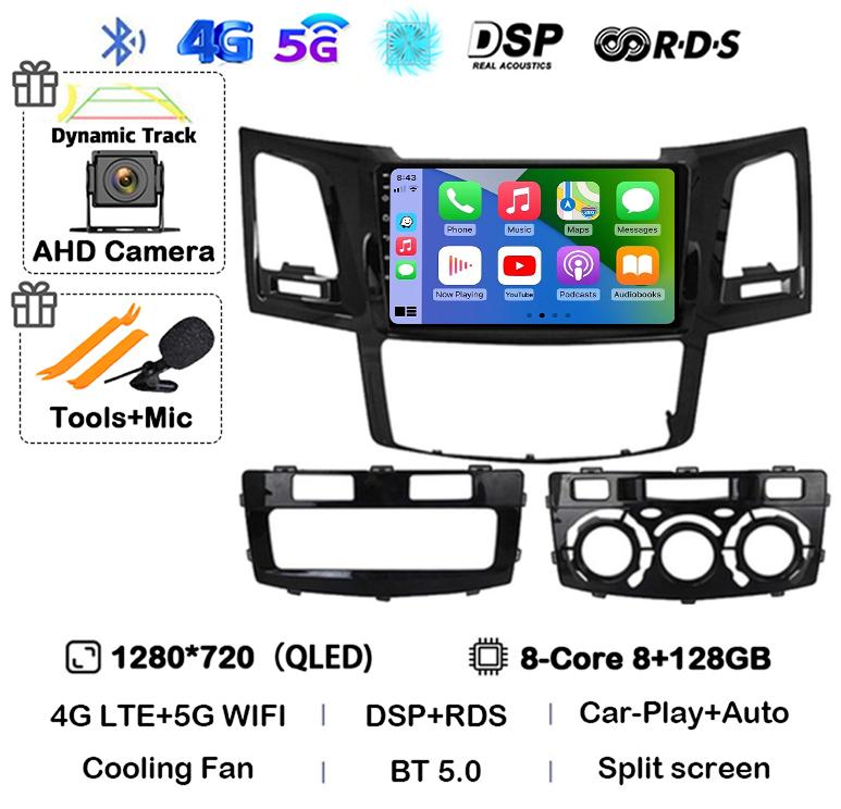 Android 14 Carplay Auto Для Toyota Fortuner HILUX Revo Vigo 2007-2010 2011 2012-2014 2015 Автомагнитола Мультимедийный плеер GPS Стерео