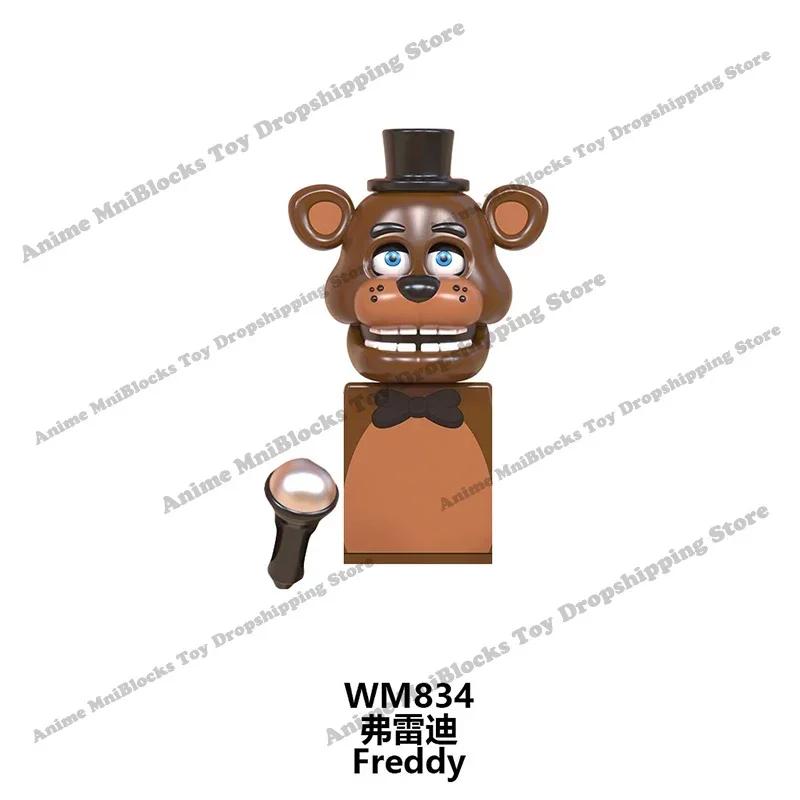 WM6074 WM6097 Сборка мини-кирпичиков FNAF Игровая фигурка Чика Фокси Медведь Бонни Кошмар Мальчик Малыш Скелет Триллер Игрушки подарок