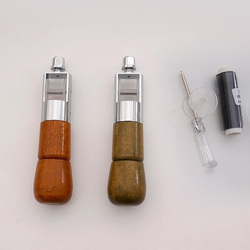 Leather Sewing Awls Tool Quick Stitcher Tool Including Needle Tip, Sewing Thread & Screwdriver, for Leather Working