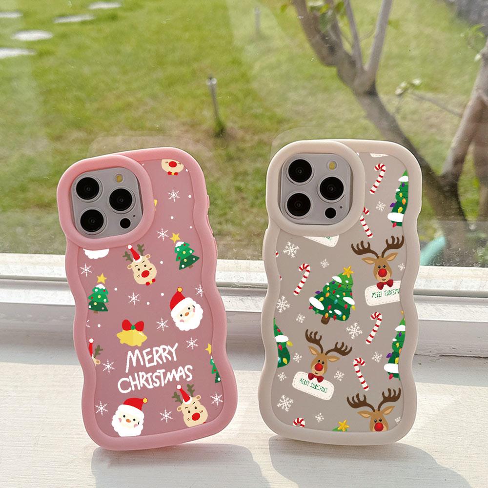 Чехол для телефона Санта-Клаус Олень Снеговик Рождество для Samsung S25 S24 S23 S22 S21 S20 FE Plus Ultra 4G 5G Мягкий Силиконовый Задний Чехол