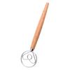 Dough Mixer Stainless Steel Dough Whisk with Wooden Handle Easy-to-clean Bread Whisk for Home Kitchen