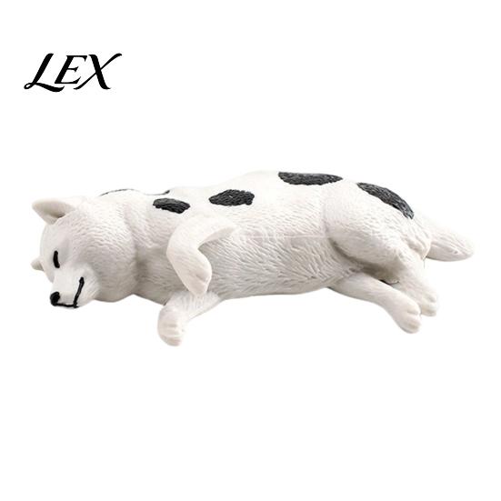 Sleeping Puppy Statue Simulated Dog Model, Realistic Lying French Bulldog Figurine, Mini Ornament PVC Animal Educational Toy for Toddlers Boys
