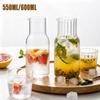 Bedside Water Carafe Set 550/600ML Milk Beverage Tea Cup with Cup Heat Resistant Glass Nightstand Pitcher for Guest RoomBathroom