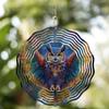 10-Inch Metal Owl & Stars Wind Spinner - Decorative Hanging Wind Chime for Garden, Patio, Window | Classic Round Design