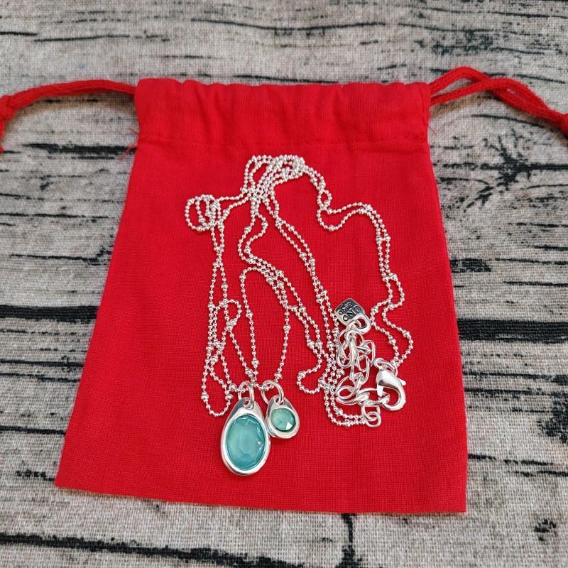 UNOde50 Double Layer Blue Green Crystal Necklace Ins Style Trendy Jewelry Women